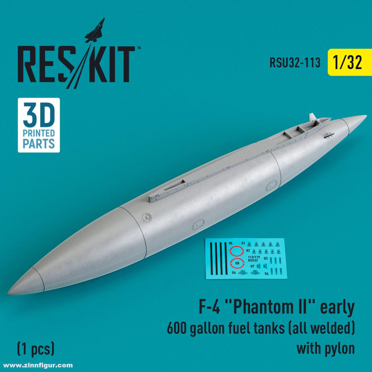 RES/KIT F-4 Phantom II früh 600 Gallonen Tank