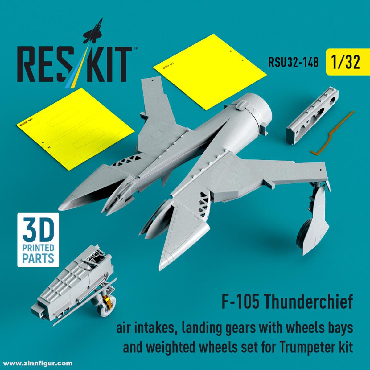 RES/KIT F-105 Thunderchief Lufteinlässe mit Fahrwerkschächten und Fahrwerk (Trumpeter)