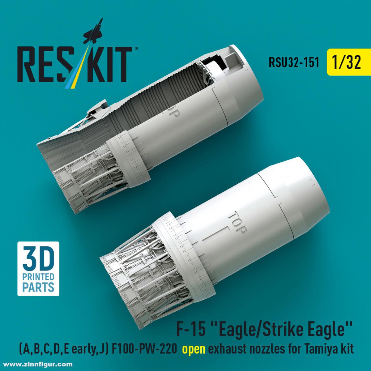 RES/KIT F-15 (A,B,C,D,E früh,J) F100-PW-220 Düsen - offen (Tamiya)
