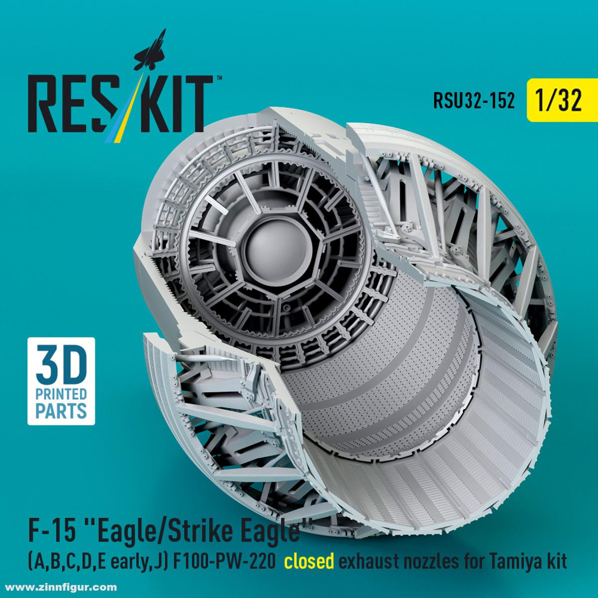 RES/KIT F-15 (A,B,C,D,E früh,J) F100-PW-220 Düsen - geschlossen (Tamiya)