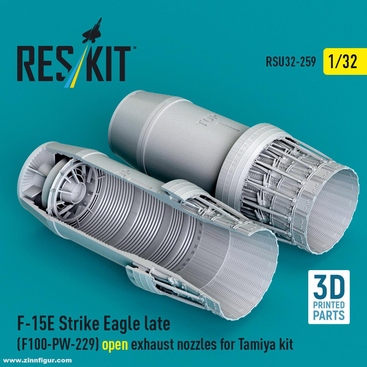 RES/KIT F-15E Strike Eagle spät (F100-PW-229) Düsen (offen) (Tamiya)