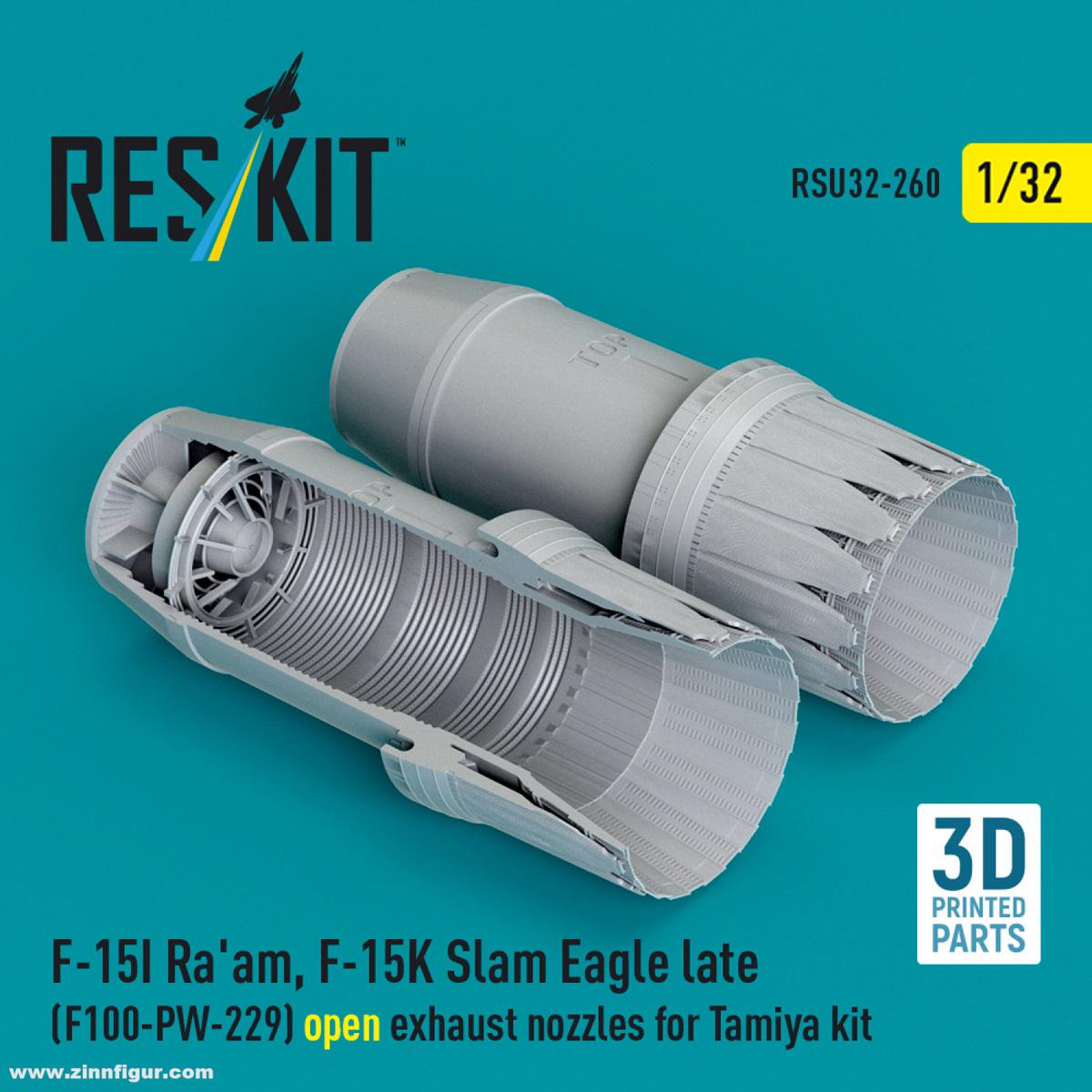 RES/KIT F-15I Ra'am / F-15K Slam Eagle spät F100-PW-229 Düsen (offen) (Tamiya)