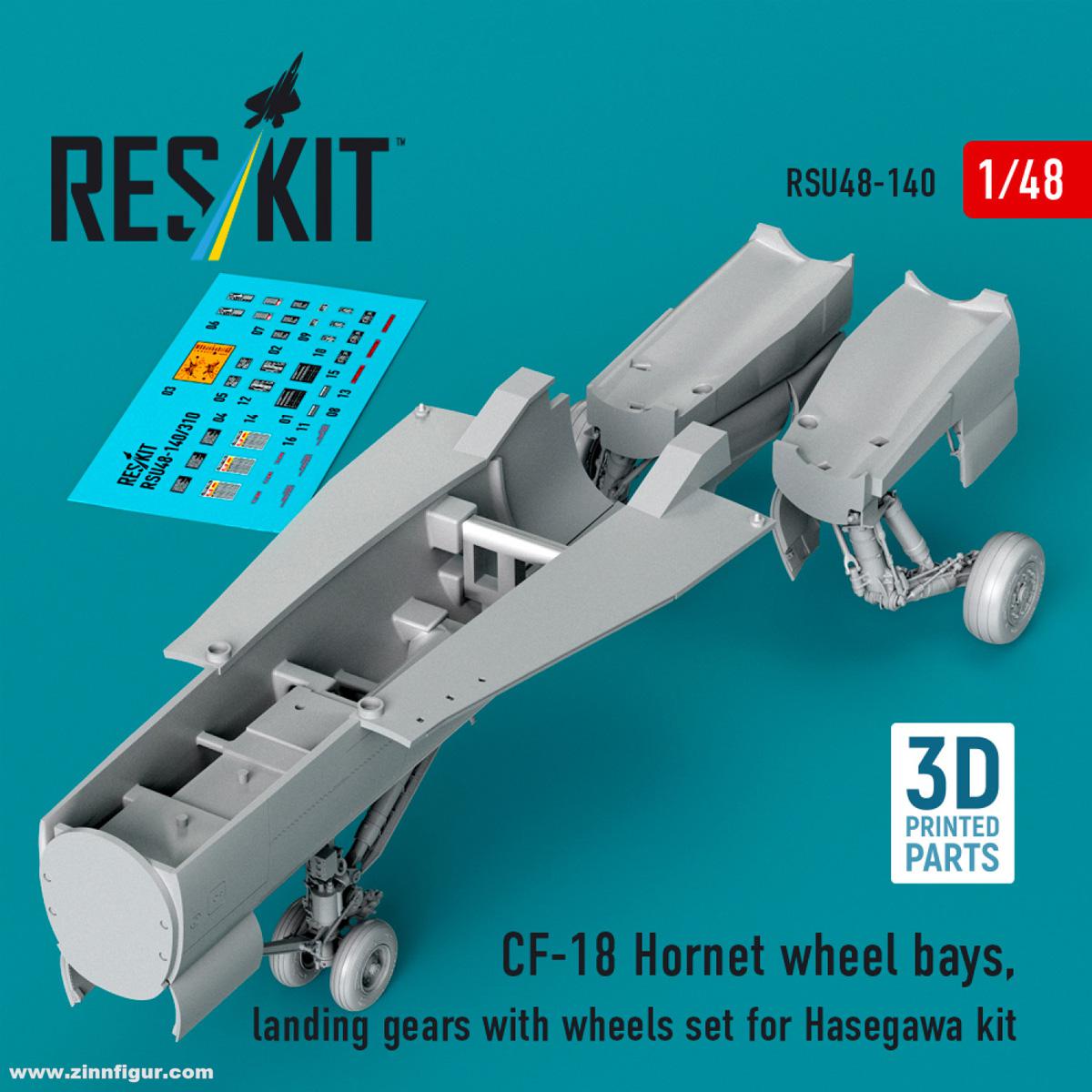 RES/KIT CF-18 Hornet Fahrwerk mit Schächten (Hasegawa)