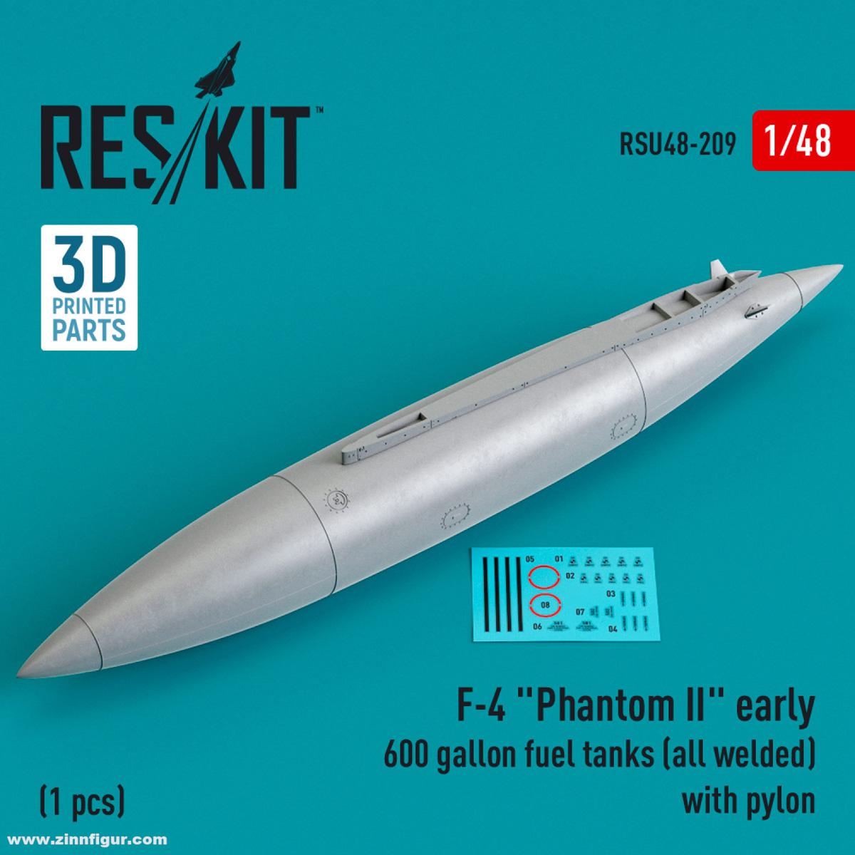 RES/KIT F-4 Phantom II früh 600 Gallonen Tank (geschweißt)