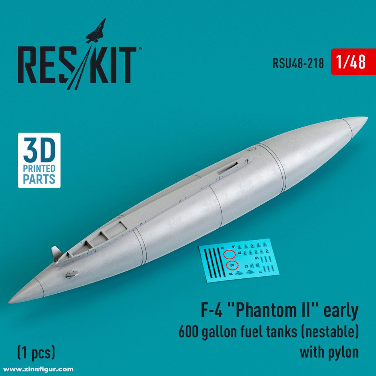 RES/KIT F-4 'Phantom II' early 600 gallon fuel tank (nestable) with pylon