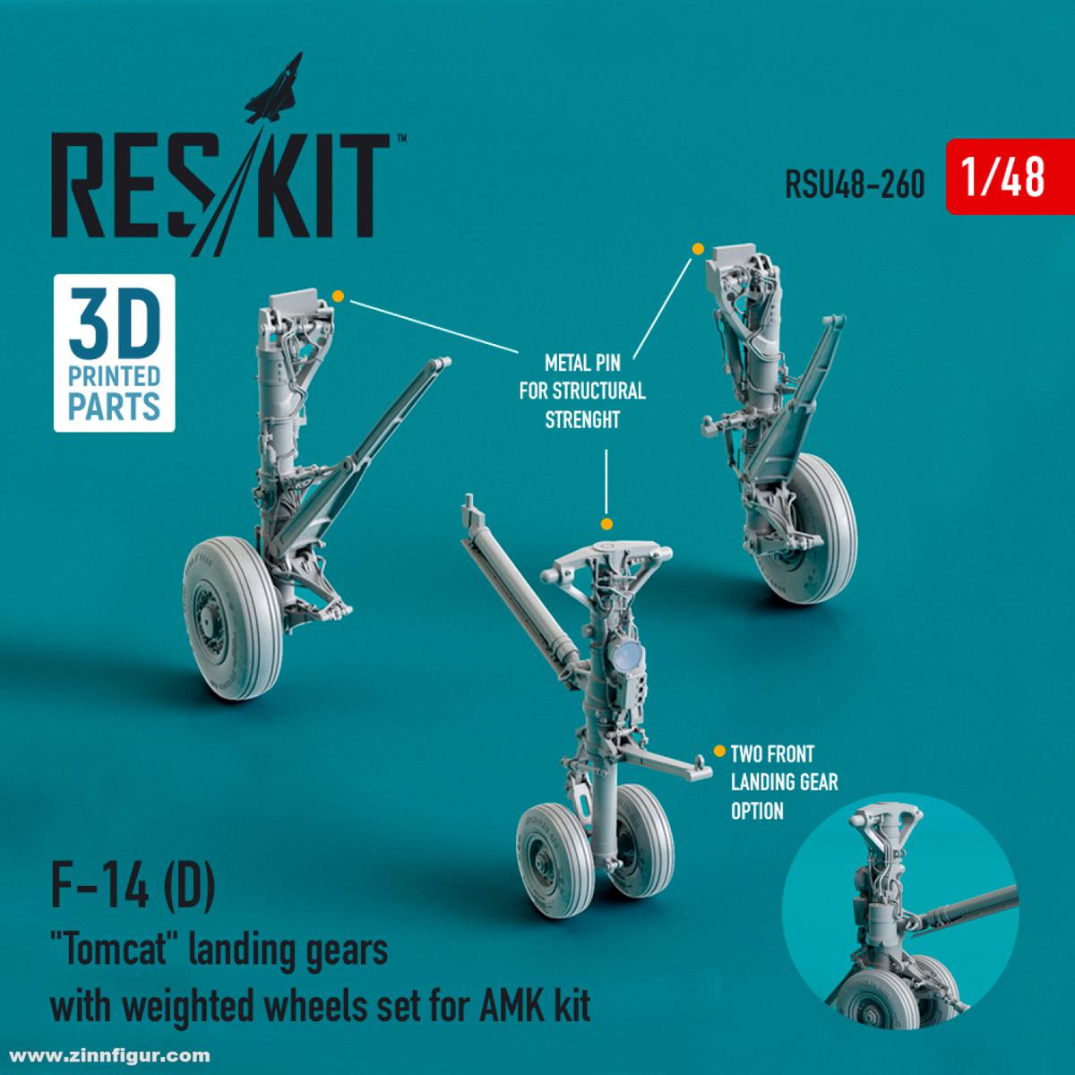 RES/KIT F-14D Tomcat Fahrwerk mit belasteten Rädern