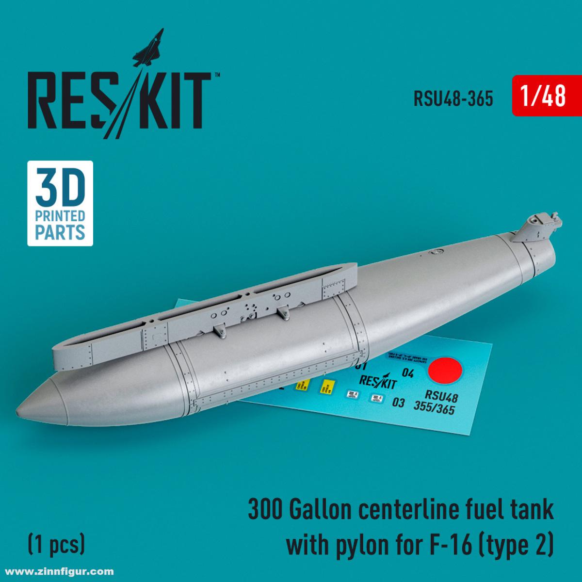 RES/KIT 300 Gallon zentraler Tank mit Pylon (Typ 2) für F-16