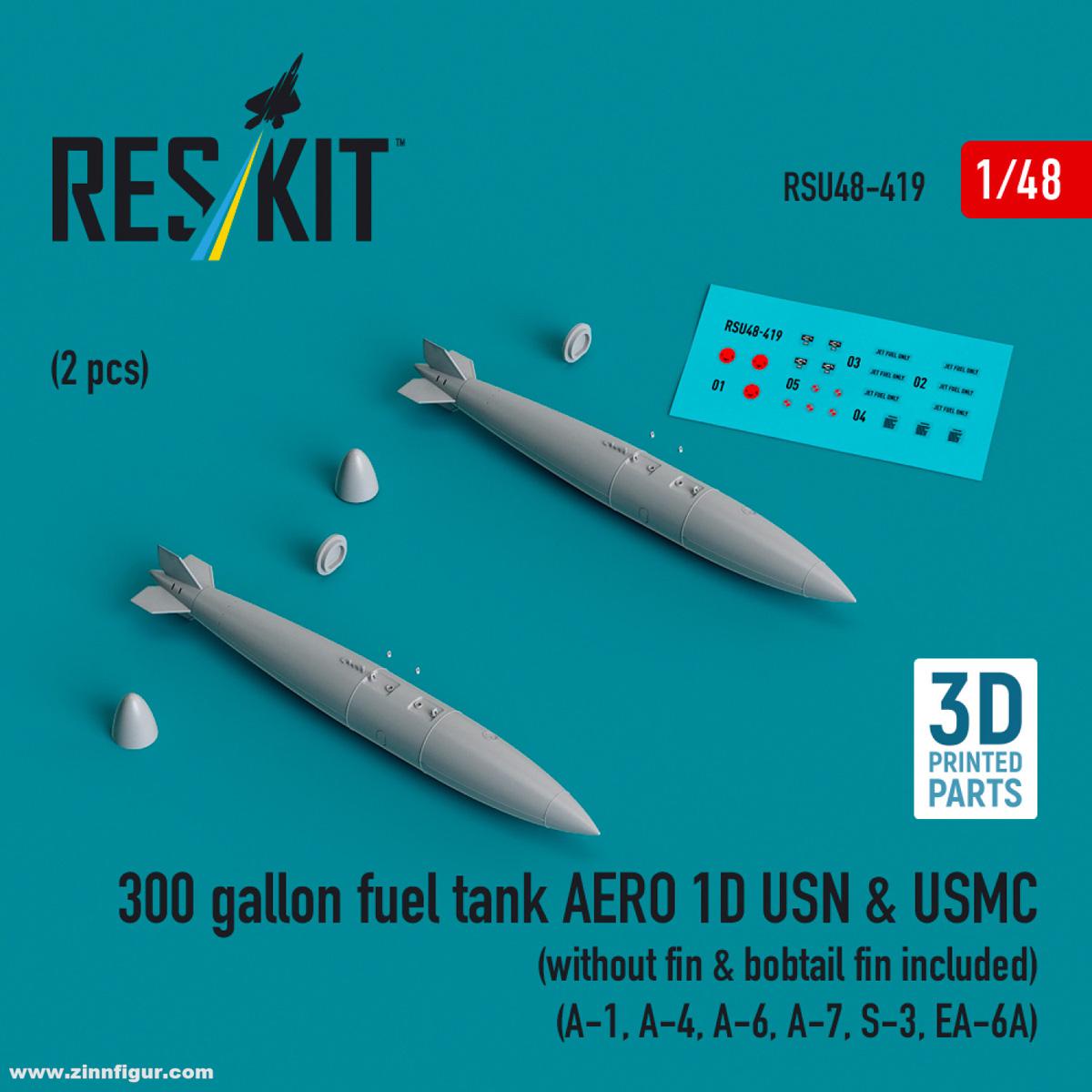 RES/KIT 300 Gallonen Tank Aero 1D USN & USMC (2 Stück)