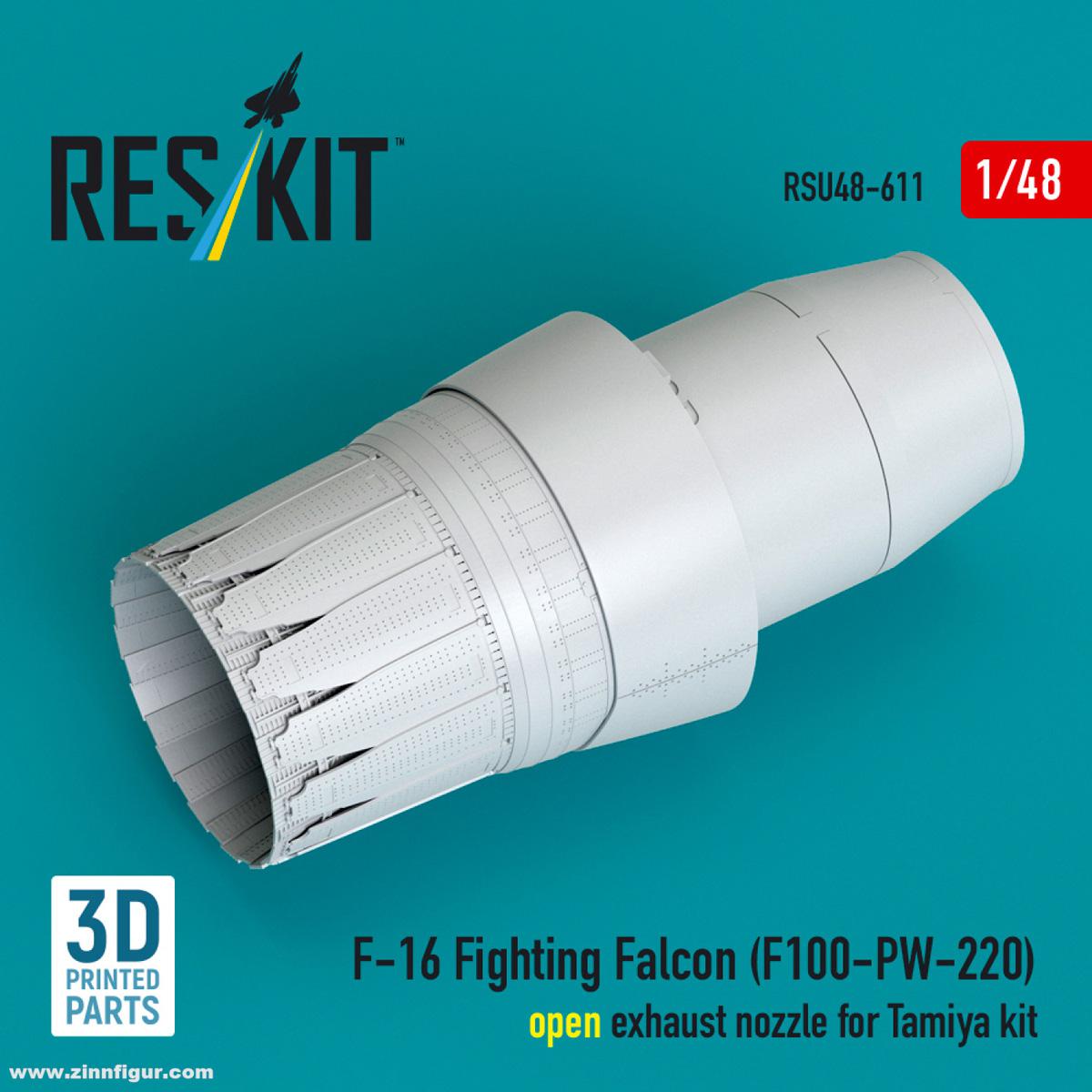 RES/KIT F-16 Fighting Falcon F100-PW-200 Düse (offen) (Tamiya)