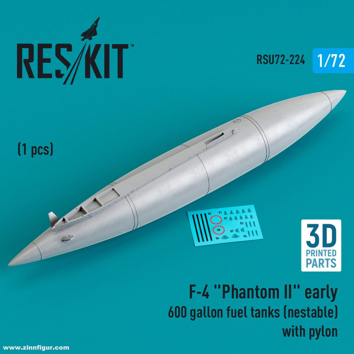 RES/KIT F-4 Phantom II frühe 600 Gallonen Tank