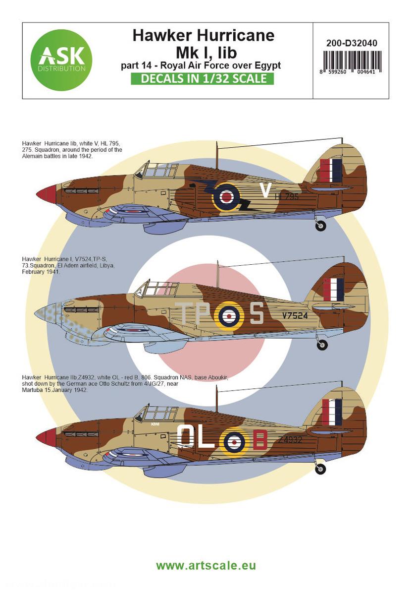 Art Scale Kit Distribution Hurricane Mk.I/IIb Teil 14 - RAF über Ägypten