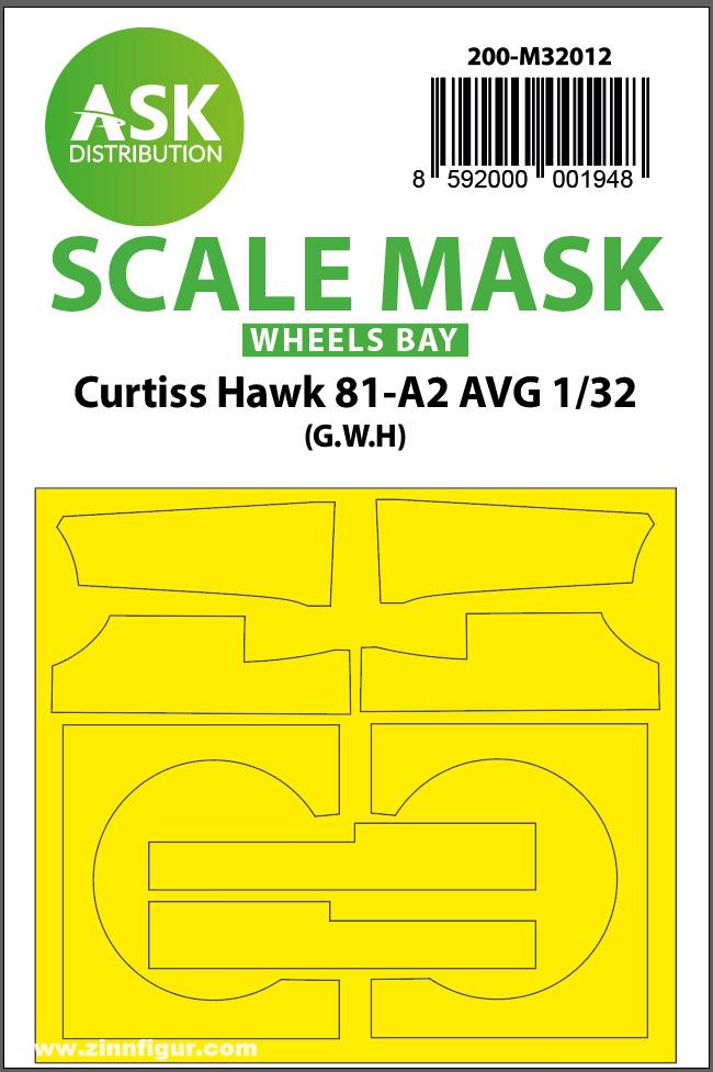 Art Scale Kit Distribution Curtiss Hawk 81-A2 AVG Fahrwerkschacht Maskierfolie