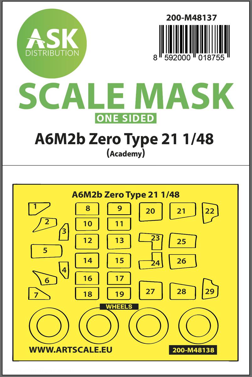 Art Scale Kit Distribution A6M2b Zero Type 21 Maskierfolie
