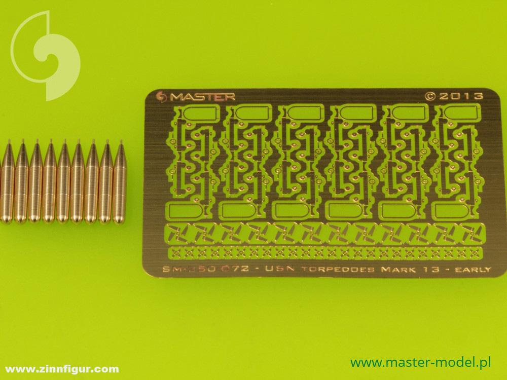 Master Model USN Torpedos Mark 13 (22.4 in) mit Wagen - früher Typ (10 Stück)