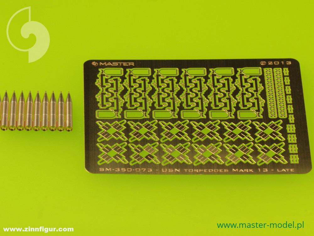 Master Model USN-Torpedos Mark 13 (22,4 Zoll) für Flugzeuge mit Transportwagen verbessert Typ (10 Stück)