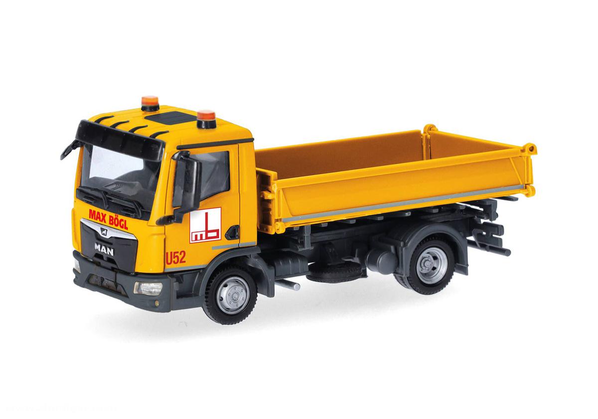 HERPA Miniaturmodelle MAN TGL CC 3-Seiten-Kipper 2achs 'Max Bögl'