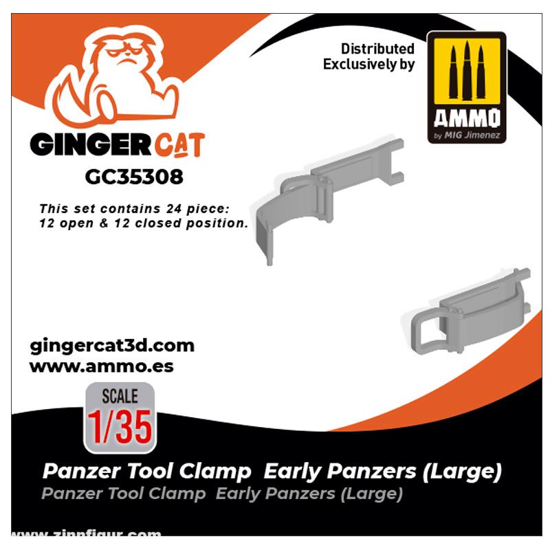 Ginger Cat 1/35 Panzer Tool Clamp - Early Panzers Large (24pcs)