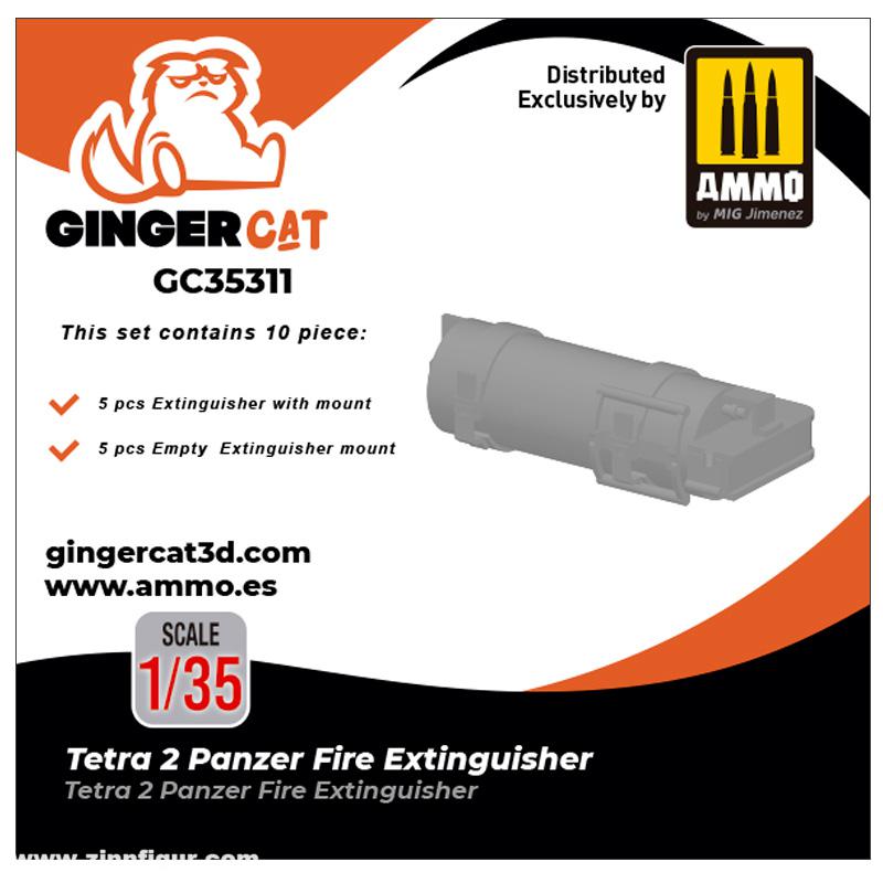 Ginger Cat 1/35 Tetra 2 Panzer Feuerlöscher (10 Stück)