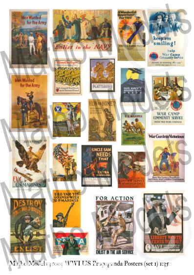 US Propaganda-Plakate Set 1 - 1. Weltkrieg