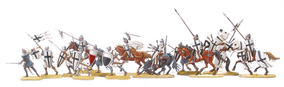 Berliner Zinnfiguren Kreuzritter im Gefecht