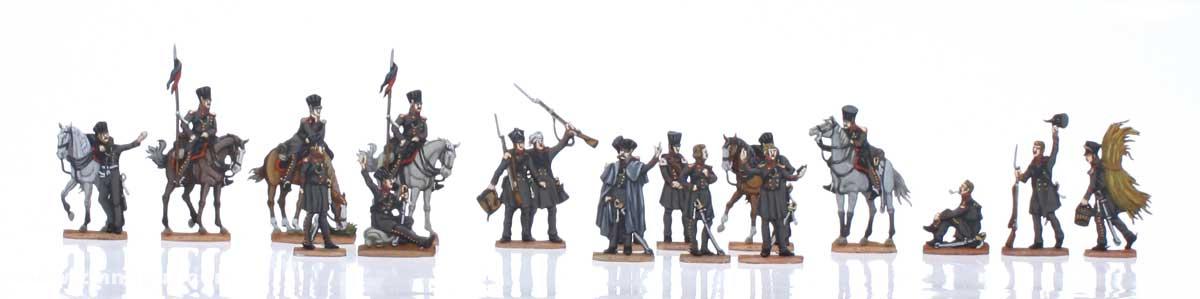 Berliner Zinnfiguren Theodor Körner im Biwak bei Gadebusch