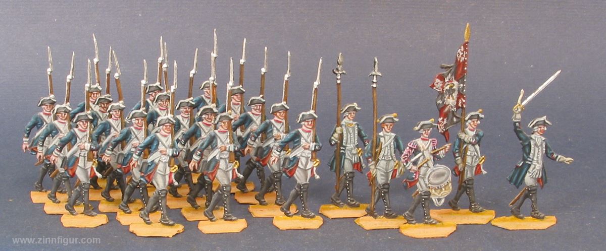 Berliner Zinnfiguren Musketiere, vorgehend, halbfrontal