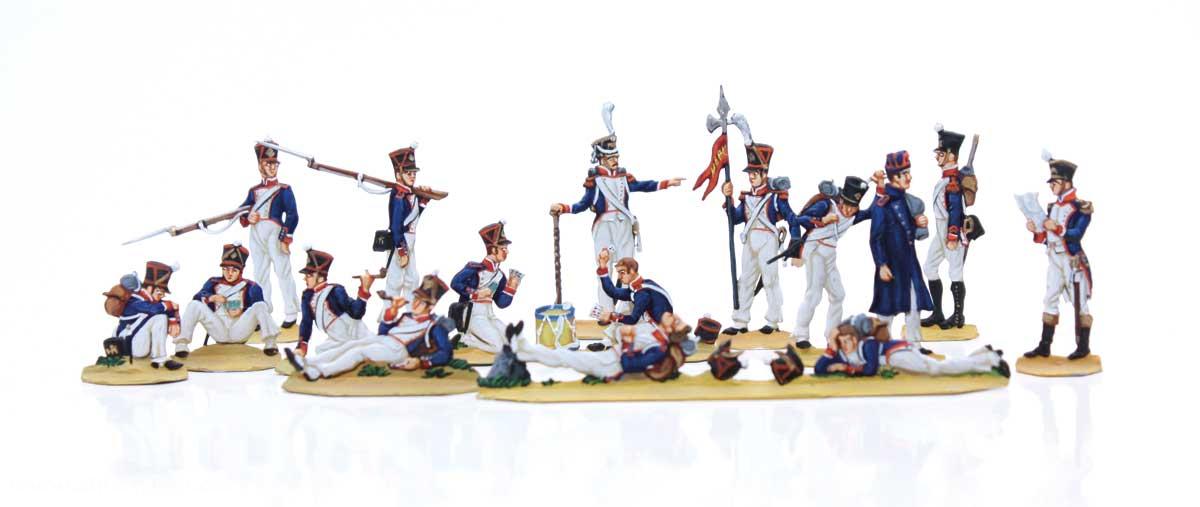 B & S Miniaturen Französische Infanterie auf Marschrast