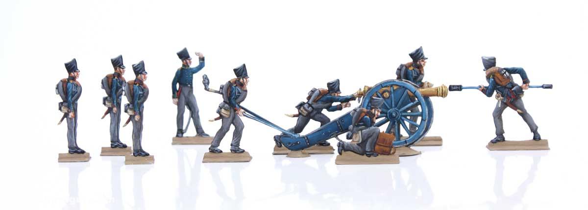 Berliner Zinnfiguren Artillerie, Kommando: Laden! und Wischt aus!