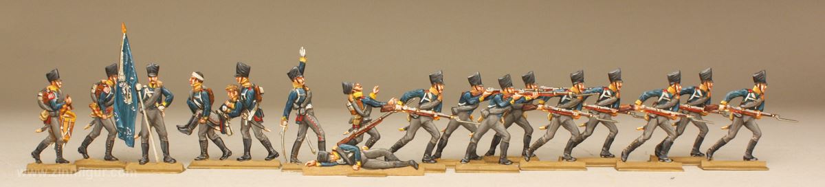 Berliner Zinnfiguren Infanterie im Feuer