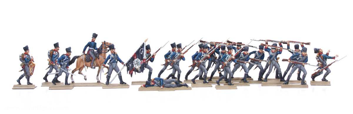 Berliner Zinnfiguren Infanterie im Gefecht