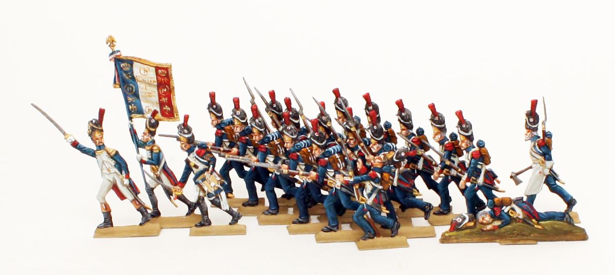 Berliner Zinnfiguren Gardegrenadiere, vorstürmend