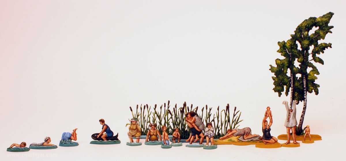 Berliner Zinnfiguren Badeszene um 1900 (Badevergnügen)