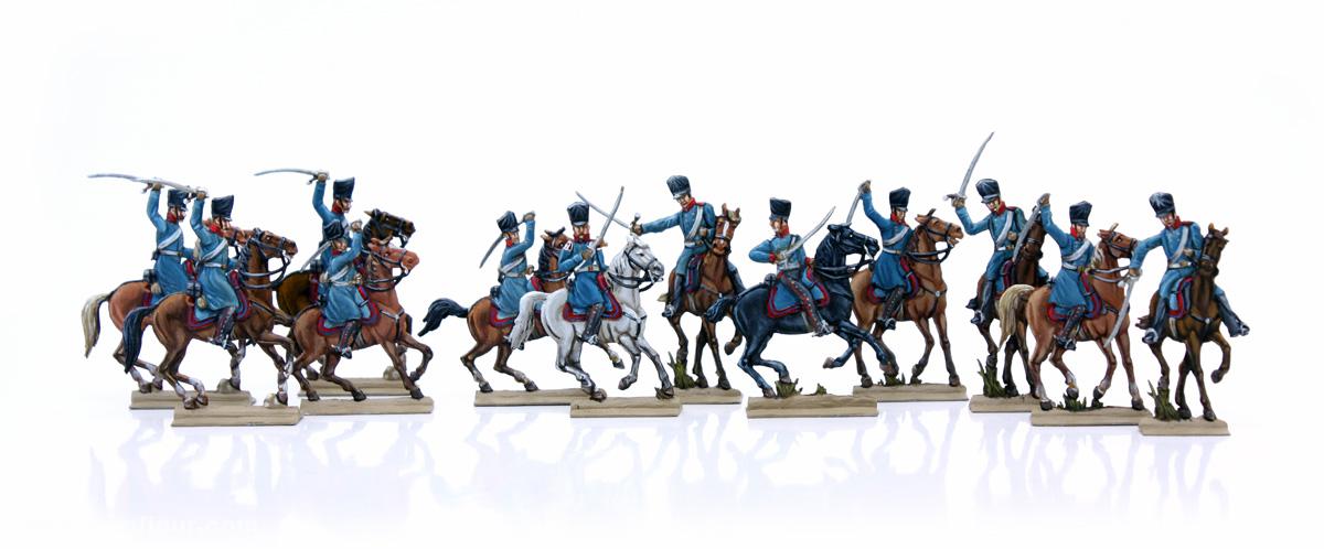 Berliner Zinnfiguren Dragoner im Gefecht