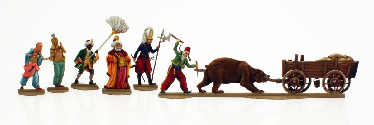 Kulturhistorische Zinnfiguren Wolfgang Unger Münchhausen fängt einen Bär