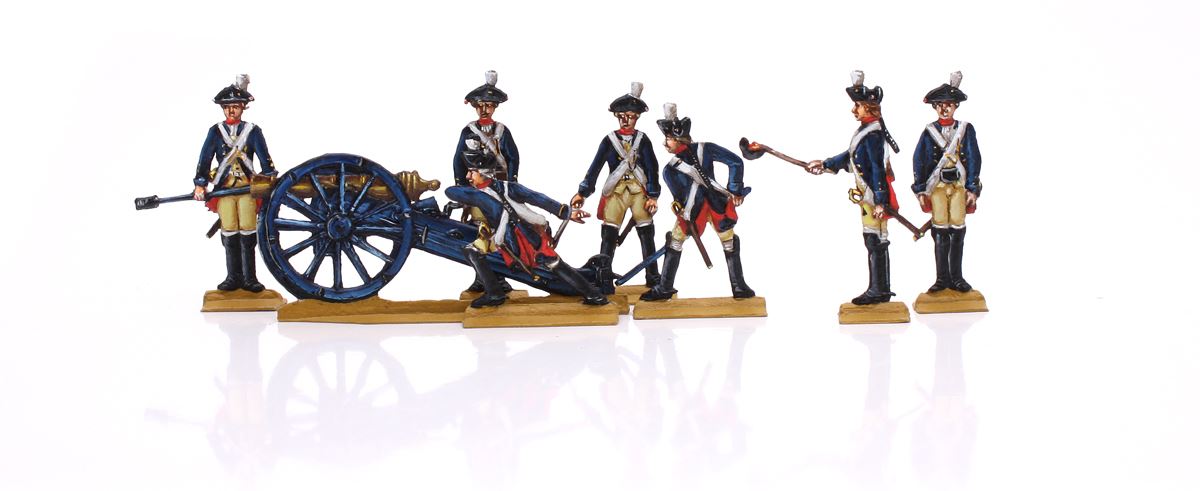 Berliner Zinnfiguren Berittene Artillerie in Tätigkeit (Gefecht)