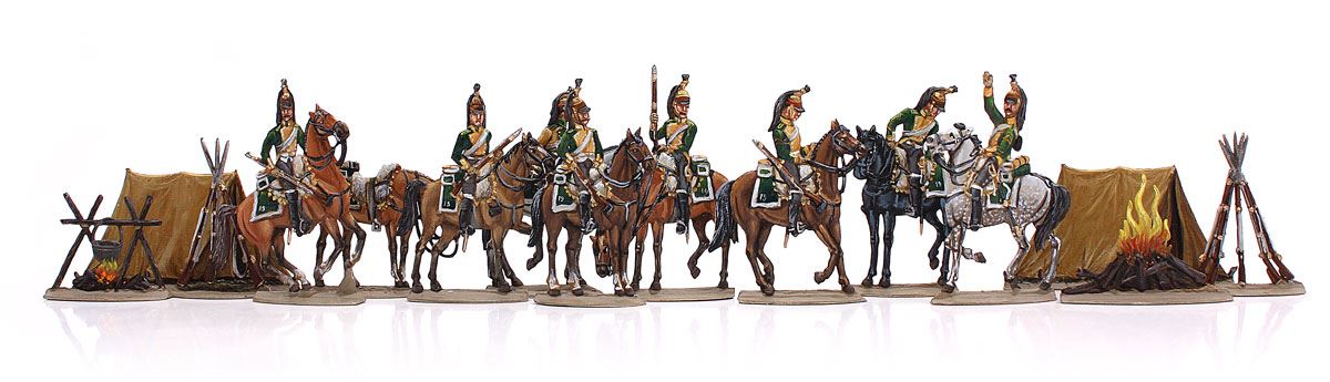 Thomas Seele Zinnfiguren Dragoner der Linie im Lager
