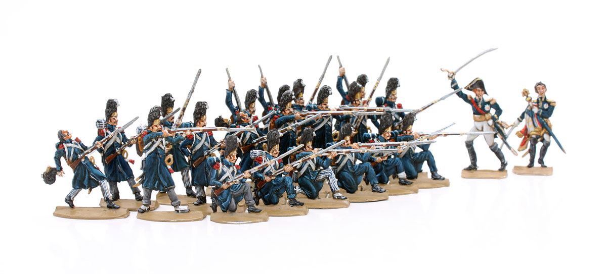 B & S Miniaturen Alte Garde im Feuergefecht, im Mantel