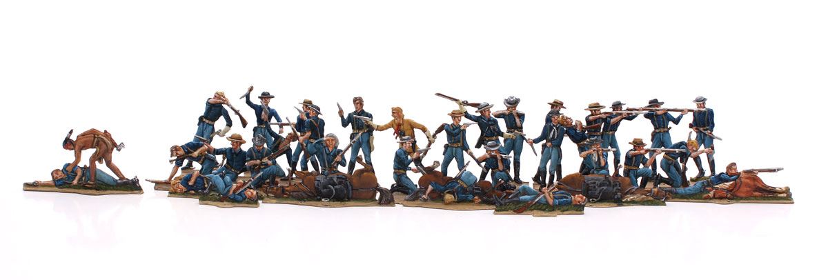 Berliner Zinnfiguren Little Bighorn, 1876, Custers Truppen