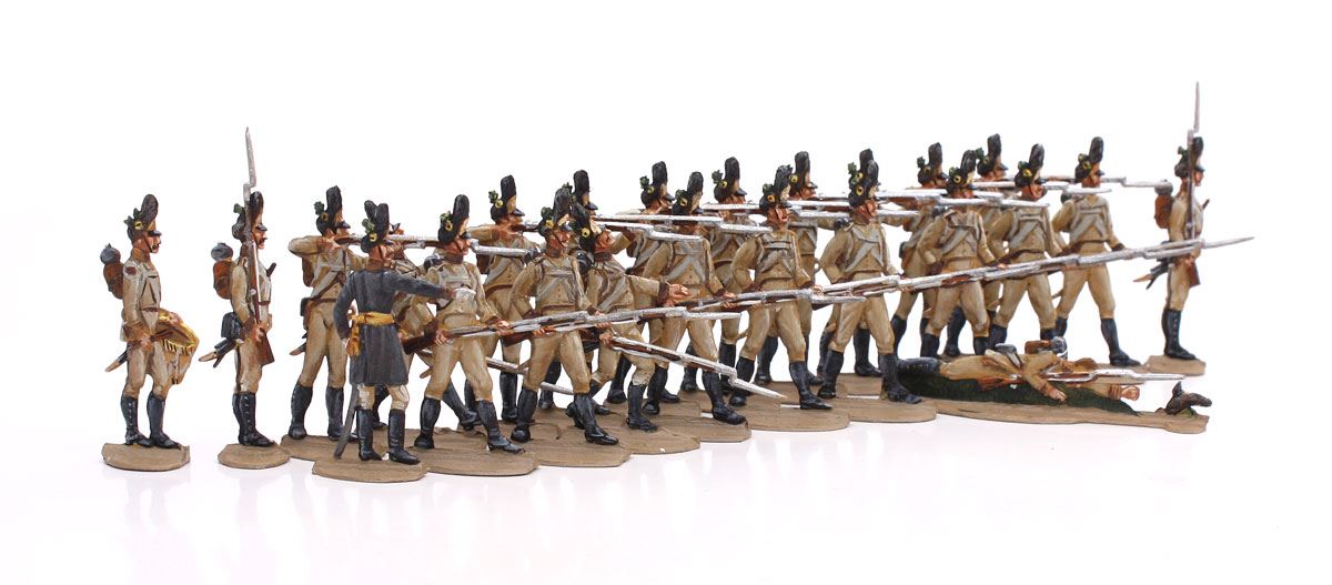 Thomas Seele Zinnfiguren Grenadiere ladend und feuernd