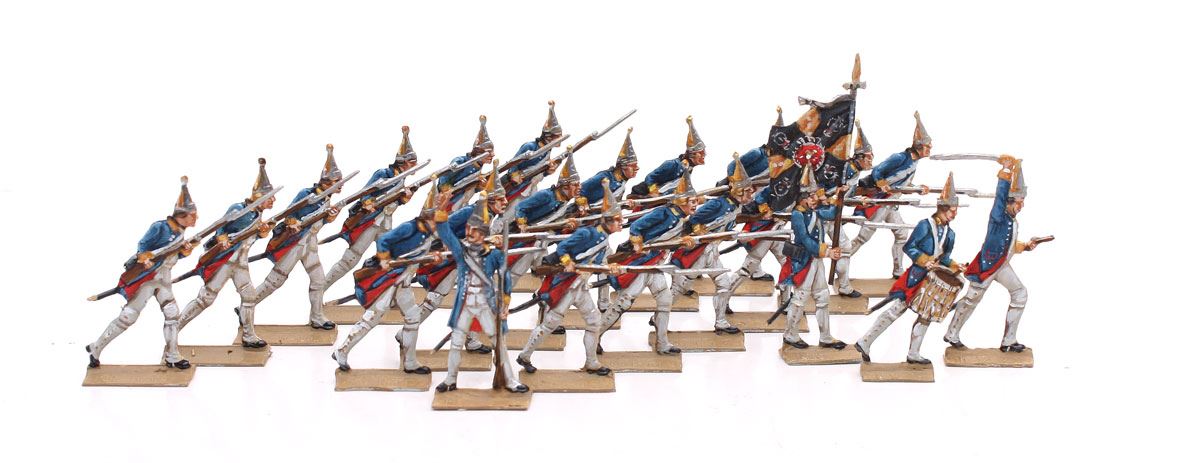 Berliner Zinnfiguren Infanterie, Grenadiere - Vorgehend, Hannover um 1760