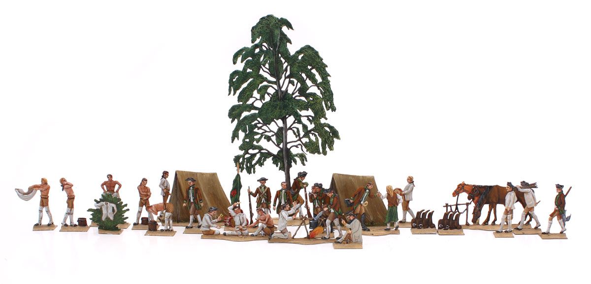 Berliner Zinnfiguren Feldlager der Kontinentalarmee (USA)