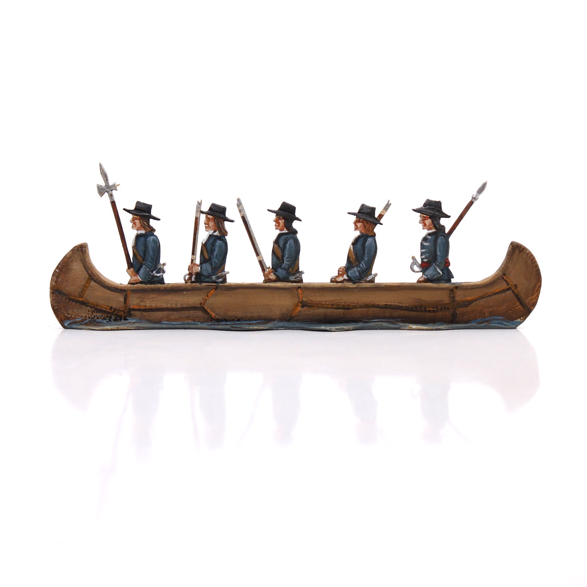 Berliner Zinnfiguren Kanu mit Soldaten als Besatzung
