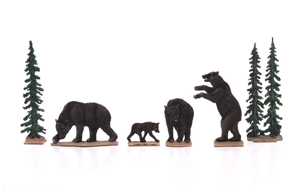 Berliner Zinnfiguren Grizzlybären (Braunbären)