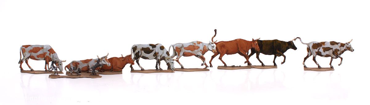 Berliner Zinnfiguren Rinderherde (Nordamerika / Europa)