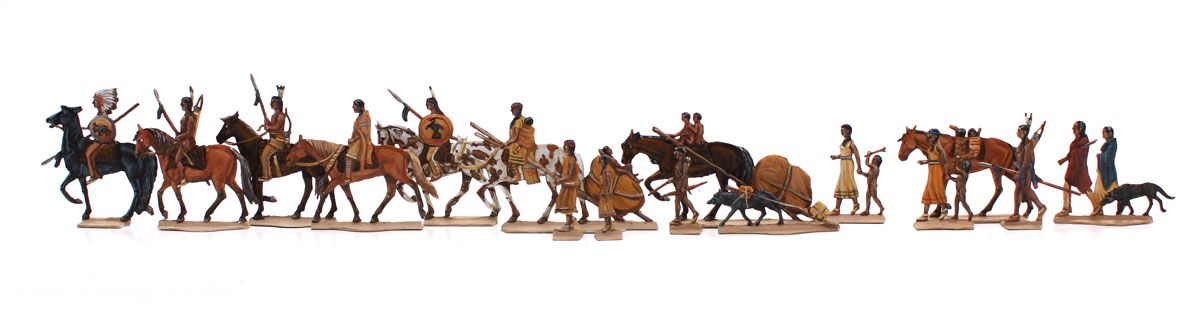 Berliner Zinnfiguren Indianer auf Wanderung