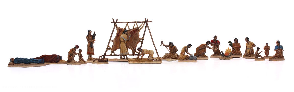 Berliner Zinnfiguren Indianer, Lagerleben