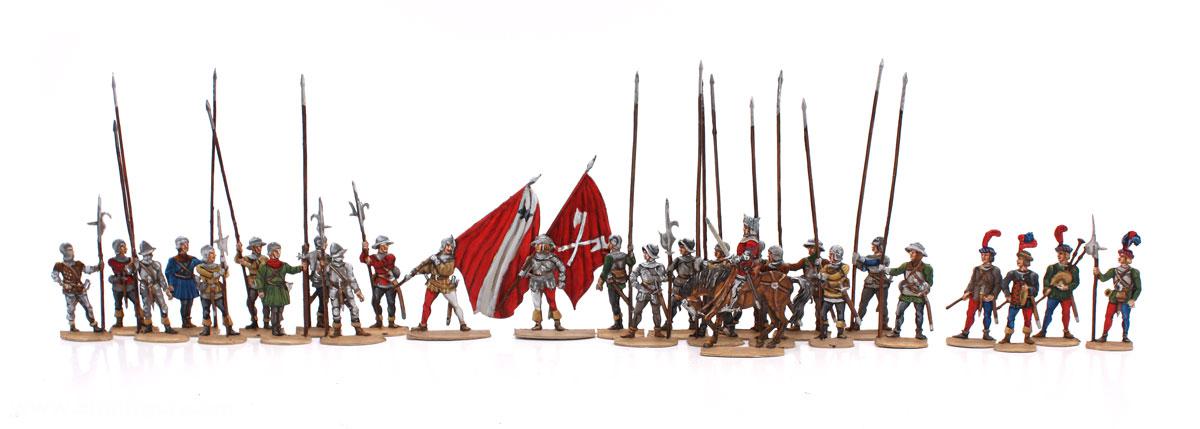 Berliner Zinnfiguren Fußvolk, im Halt (Teil 1)