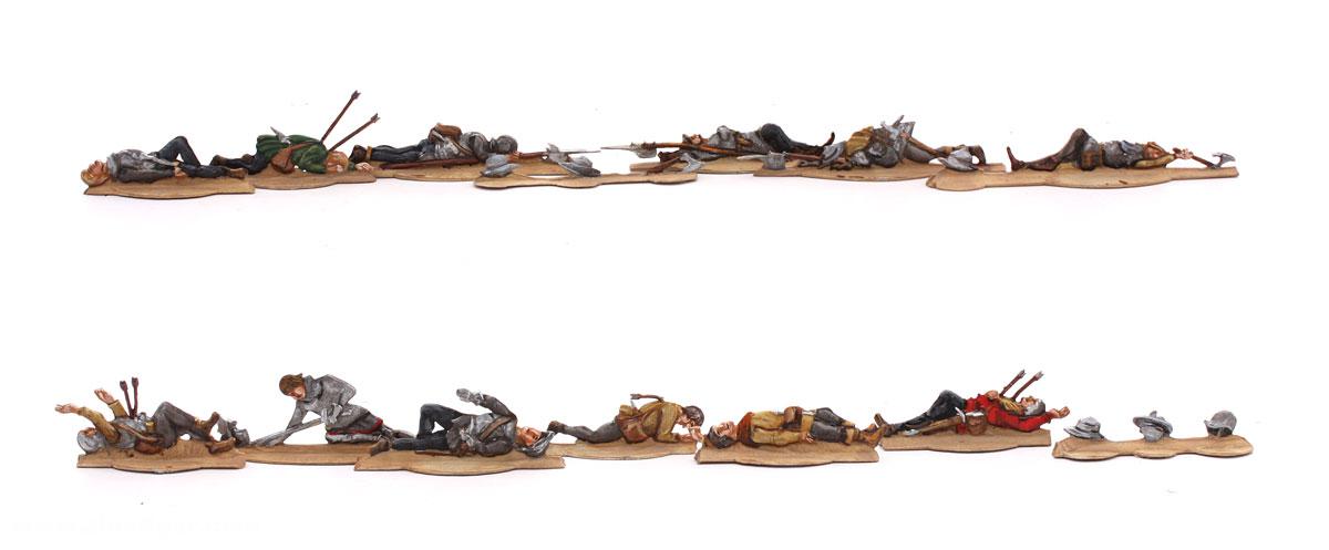 Berliner Zinnfiguren Fußvolk:Tote, Verwundete, Zubehör
