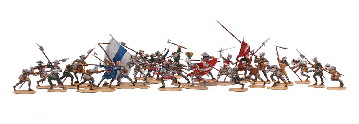 Berliner Zinnfiguren Fußvolk im Nahkampf bei Sempach