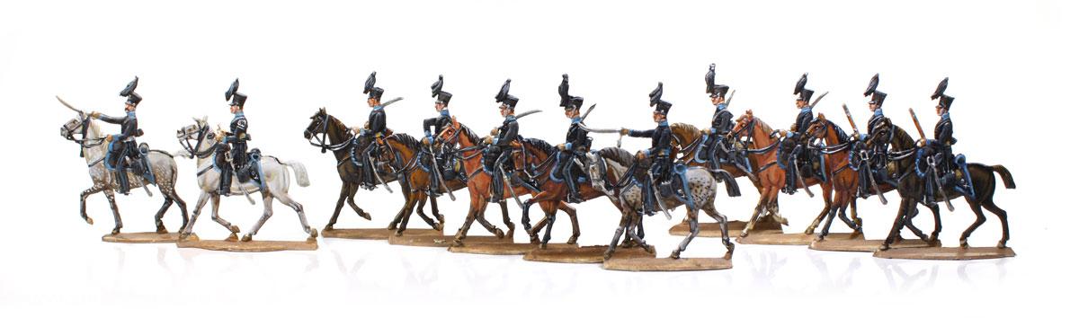 Thomas Seele Zinnfiguren Husaren im Anreiten - 1809-15
